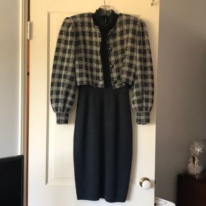 Vintage 80s St. John Dress & Blazer Set